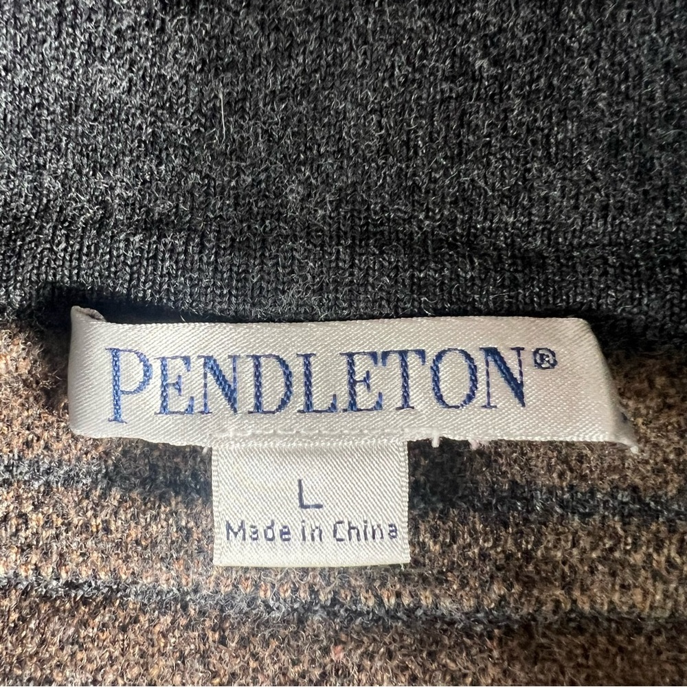 Pendleton Women's Sz L Merino Wool Button Up Cardigan Sweater Pocket Pea Coat - Picture 11 of 16